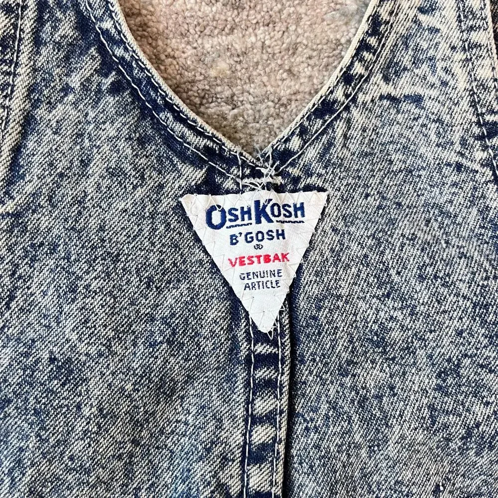 Vintage OshKosh B'gosh Acid Wash Suspender Overalls 4T USA